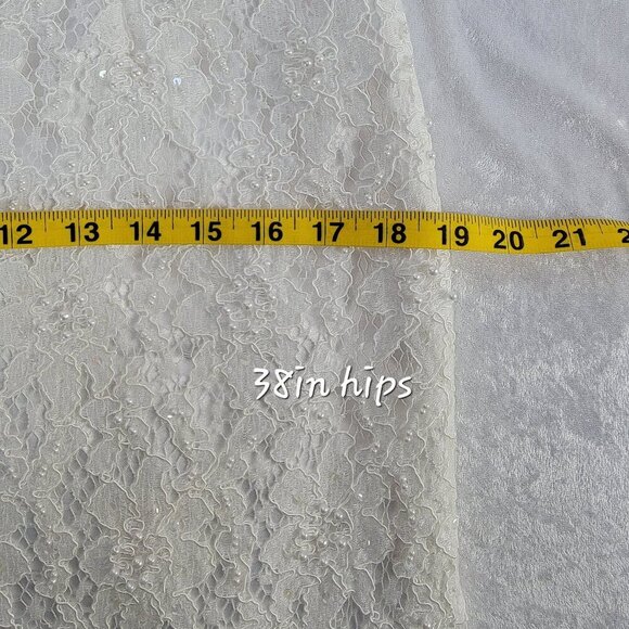 David's Bridal Michaelangelo White Wedding Gown Attached Train Size 4 NWT - Picture 14 of 16